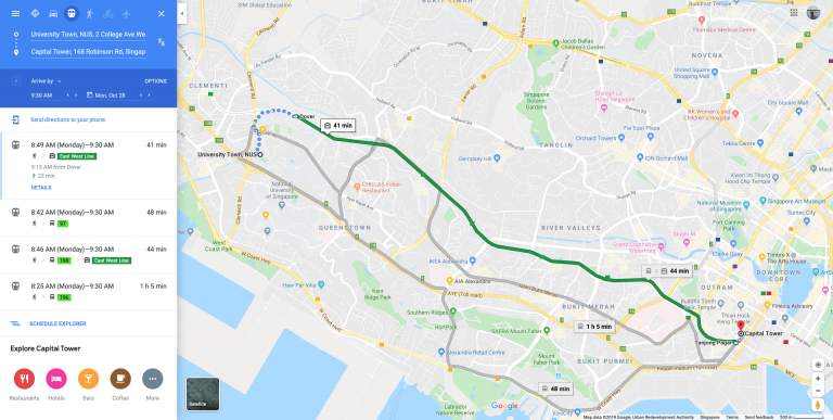 sample google map query